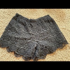 Black dressy shorts with flowers